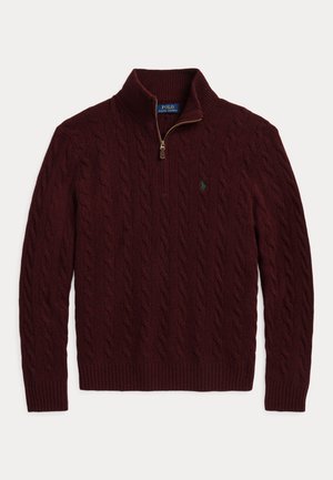 Polo Ralph Lauren, CABLE-KNIT QUARTER-ZIP SWEATER - Striktrøje - aged wine heather
