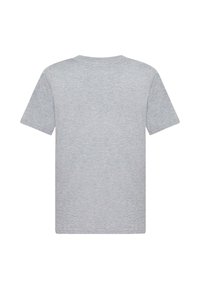 Grå kortærmet T-shirt med klassisk rund halsudskæring. Fremstillet af blødt, åndbart stof med en let meleret overflade.