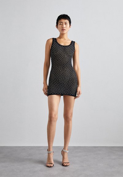 David Koma CRYSTAL MINI DRESS - Φόρεμα-πουλόβερ - black/silver