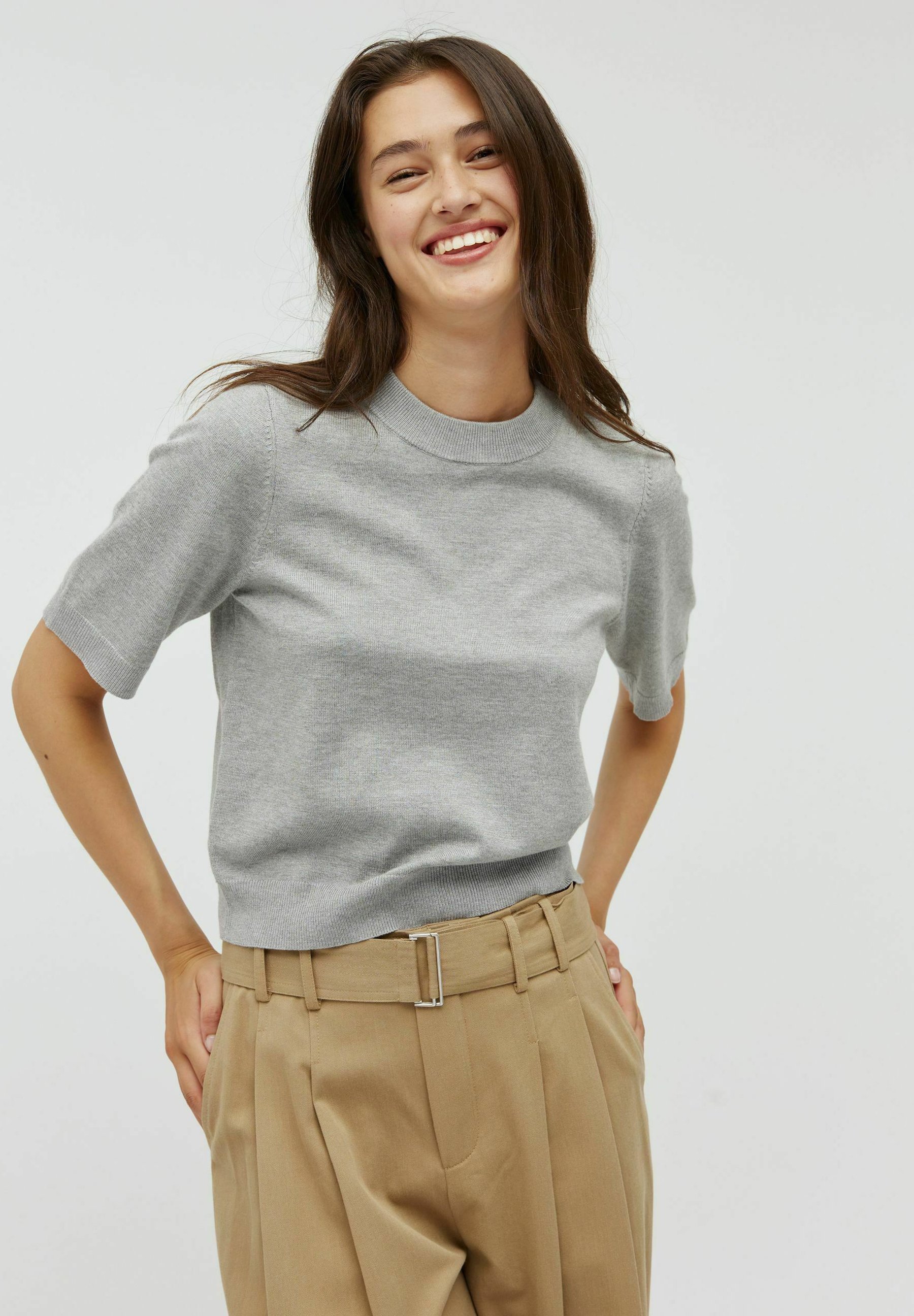 mbyM CARLA M - T-Shirt basic - light grey melange/hellgrau  