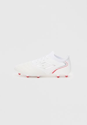 TOCCO PREMIER - Firm-ground football boots - white / silver / equestrian red