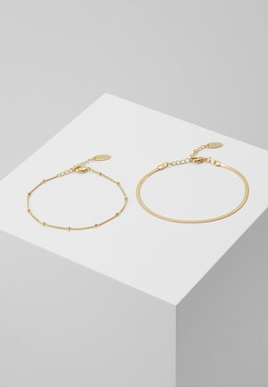 SATELLITE AND FLAT CURB CHAIN BRACELET 2 PACK - Bracelet - gold-coloured