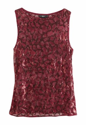 REGULAR FIT - LACE SEQUIN SLASH NECK SLEEVLESS - Top - red