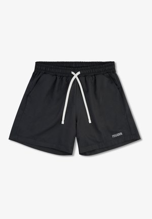 Shorts de bain noirs avec cordon blanc, taille élastique, poches latérales et logo "PEGADOR" sur l'ourlet de la jambe gauche.