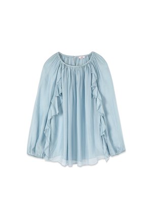 Oltre, BLUSA CON VOLANT - Bluse - azzurro