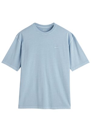 T-shirt blu chiaro a maniche corte in cotone, con scollo a giro e vestibilità comoda. Piccolo logo stampato sul petto.