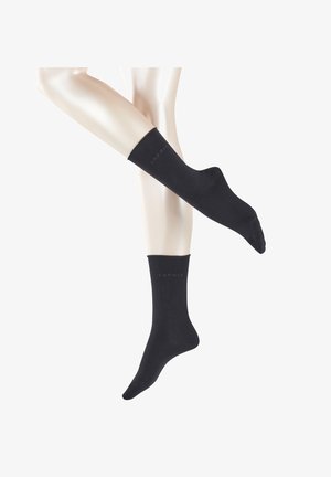 2 PACK FEINSTE UNIFARBEN ROLLRAND - Chaussettes - schwarz