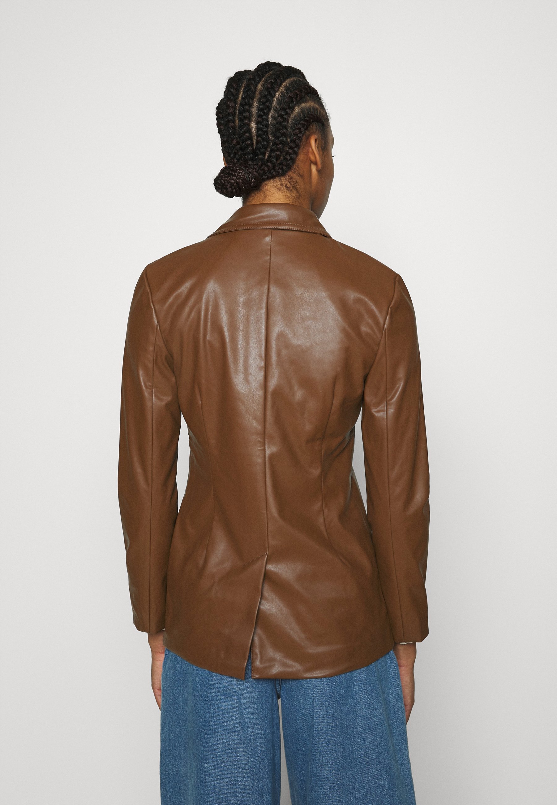 leather fitted jacket