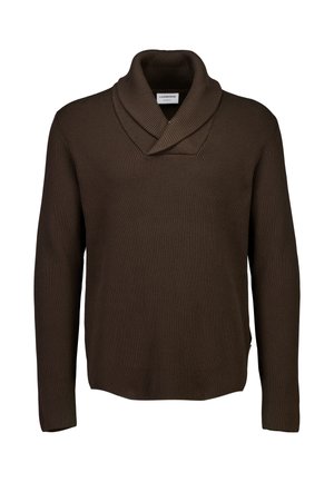 SHAWL COLLAR  - Strickpullover - brown