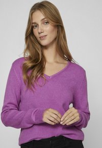 VILA VIRIL V-NECK NOOS - Jersey de punto - cattleya orchid