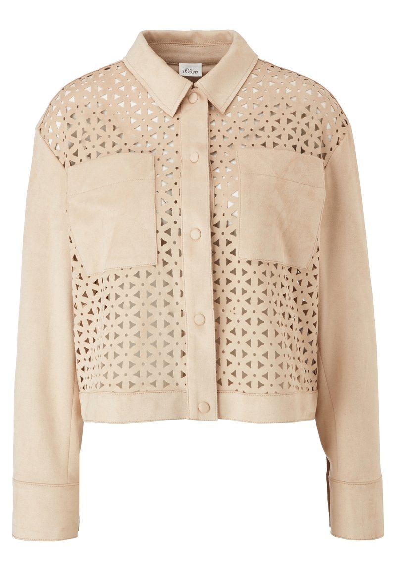 s.Oliver BLACK LABEL Imitatieleren jas beige s.Oliver BLACK LABEL Imitatieleren jas beige