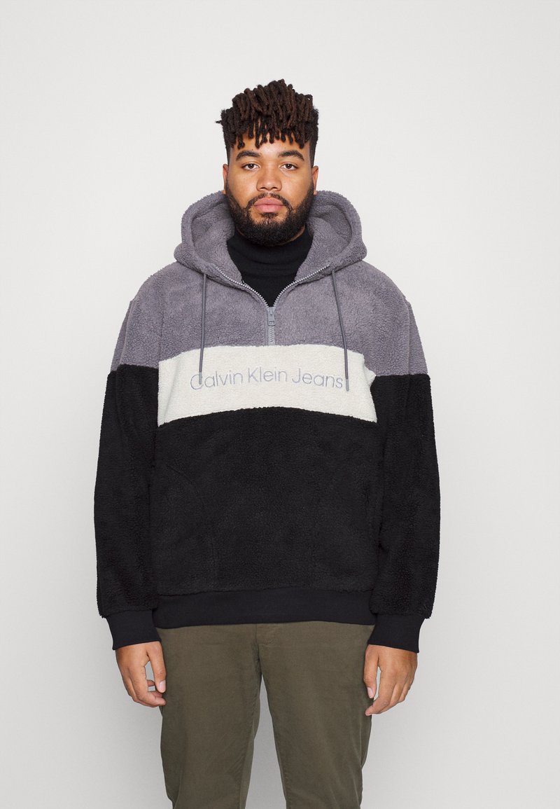 Calvin Klein Jeans Plus BLOCKING HOODIE - Sweatshirt com capuz - black
