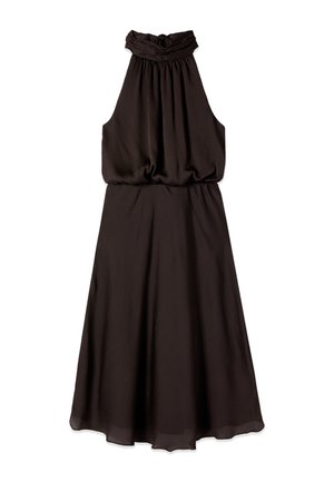 Oltre, VESTITO MIDI HALTER NECK - Jurk - marrone