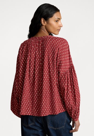 Polo Ralph Lauren COTTON GAUZE TIE NECK BLOUSE - Blouse - woodblock