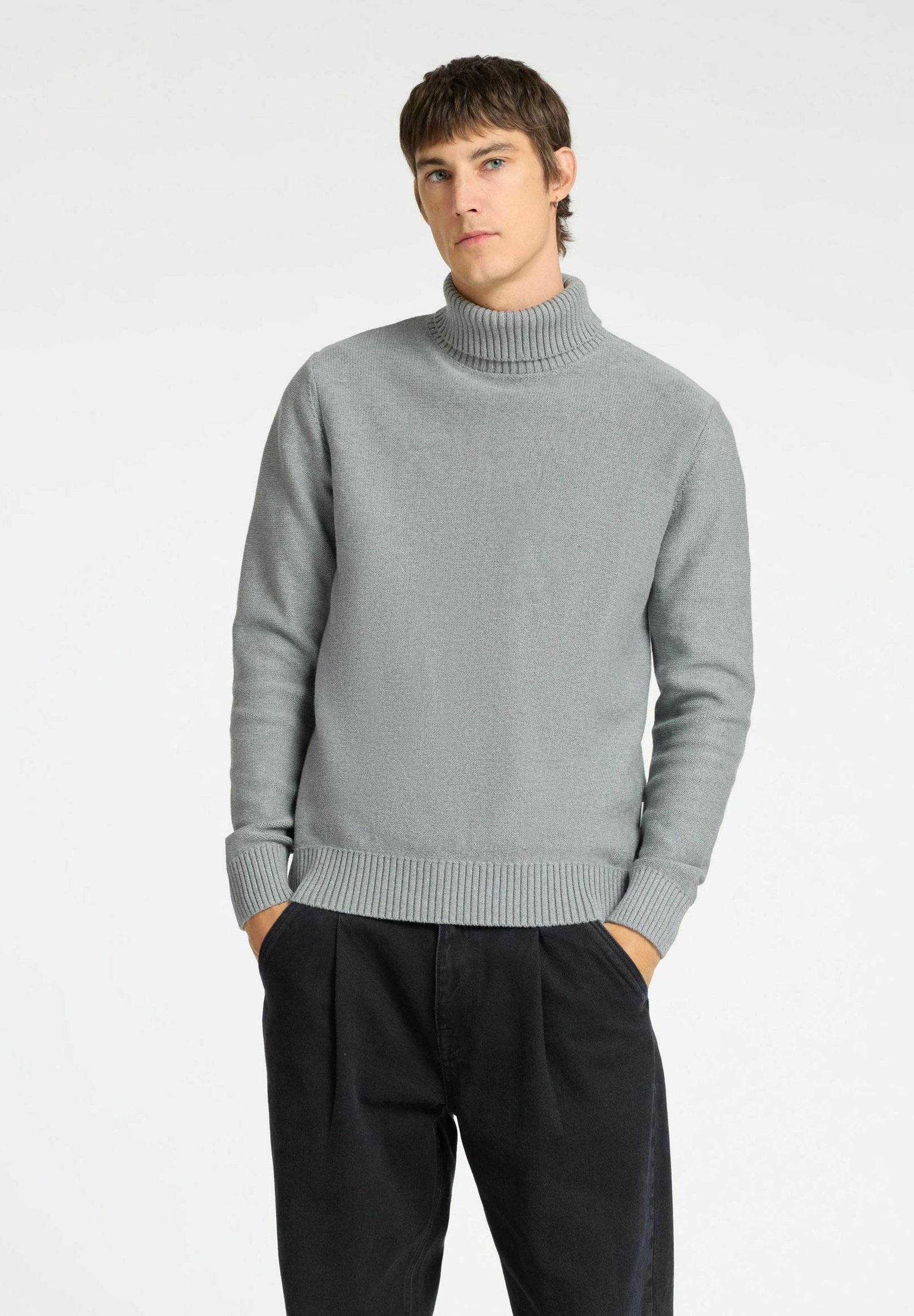 Selected Homme SLHAXEL ROLL NECK Jumper medium grey melange