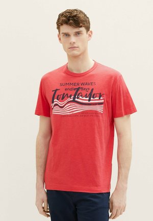 TOM TAILOR T-shirt Uomo Con Stampa - Modello Casual, Vestibilità Regolare, Cotone Morbido
