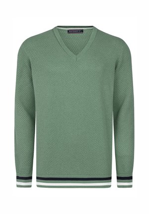 V-NECK LONG SLEEVE - Pullover - green