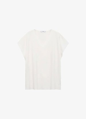 Mango Základné tričko - white