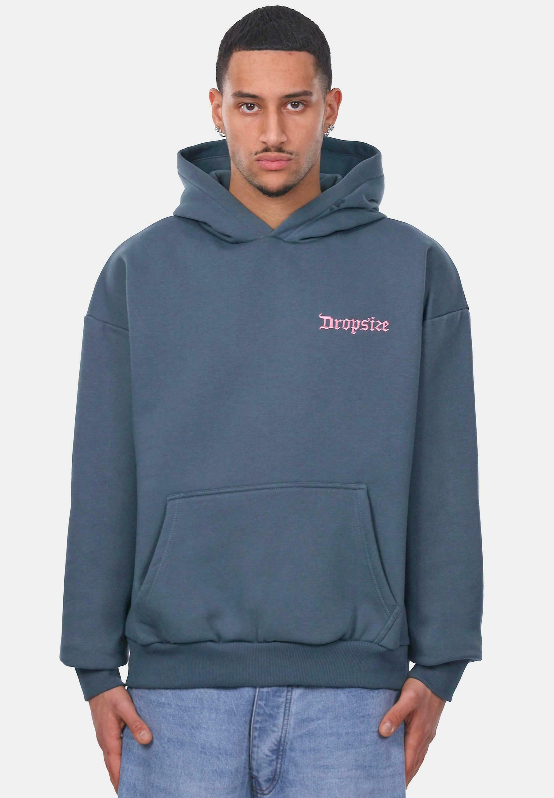 Dropsize HEAVY EMBO Hoodie stormy grey/blue-grey