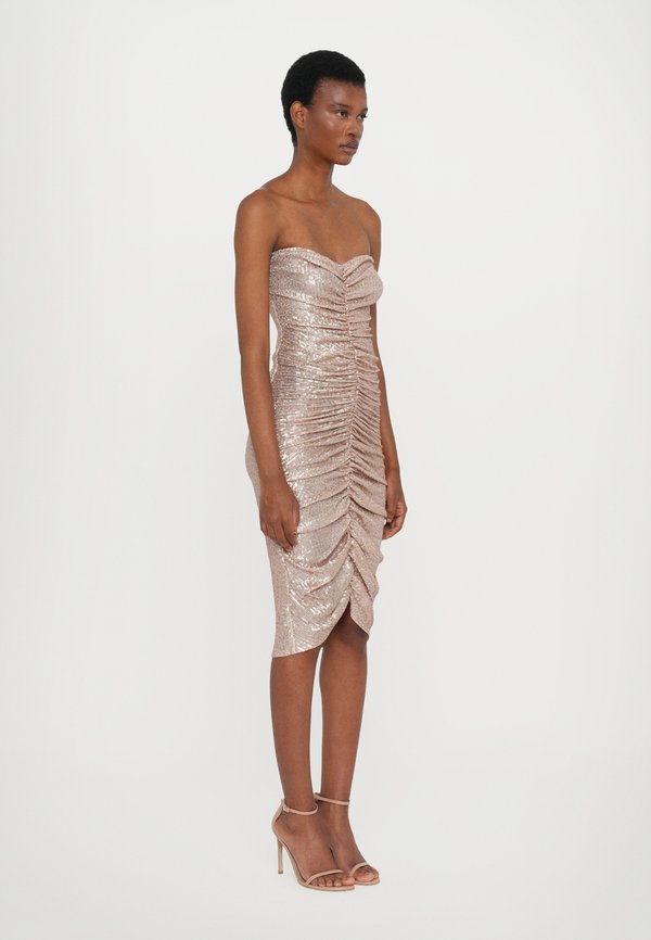 STRAPLESS SHIRRED FRONT DRESS TO KNEE - Cocktail dress / Party dress - baby4