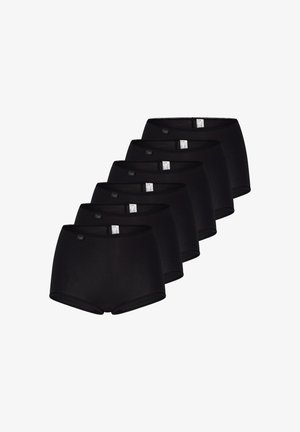 Sorte bomulds hipster trusser, sømløst design, fem-pak, med elastisk talje og label tag. Blød tekstur og buede benåbninger.