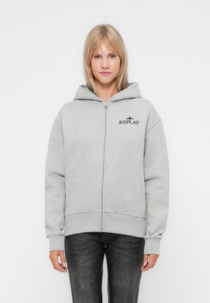 HOODIE LOGO - Lukuga pusa - grey melange