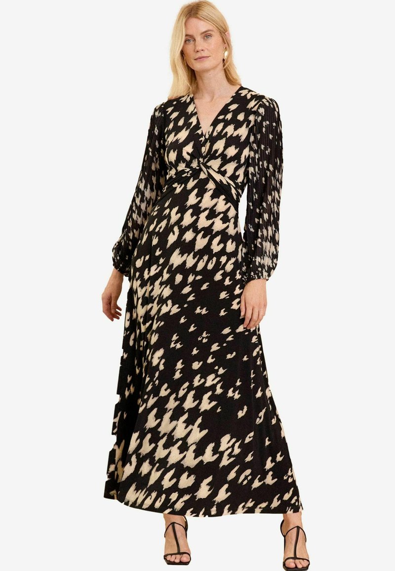 Love & Roses REGULAR FIT - TWIST FRONT  - Jerseyklänning - black dogtooth