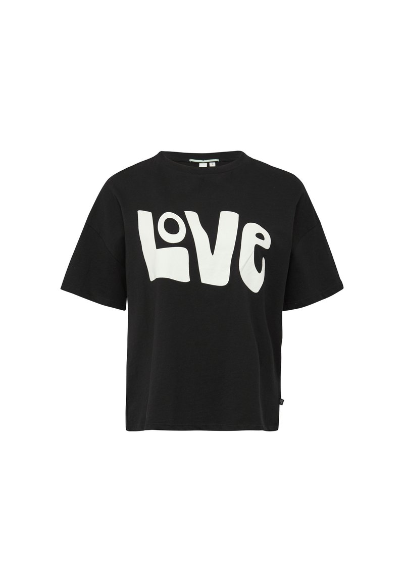 QS T-shirt print zwart QS T-shirt print zwart