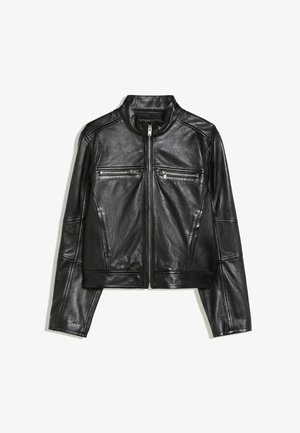 Bershka, Veste en cuir - black