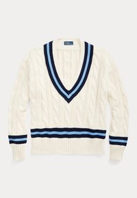THE ICONIC CRICKET JUMPER - Svetrík - cream white/navy