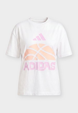 adidas Performance, TEE - T-shirt print - white/bliss lilac