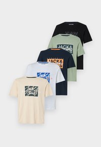 JJCOLTON TEE CREW NECK 5 PACK - Nyomott mintás póló - sky captain pack\sky \white\iceberg\moonbeam\black