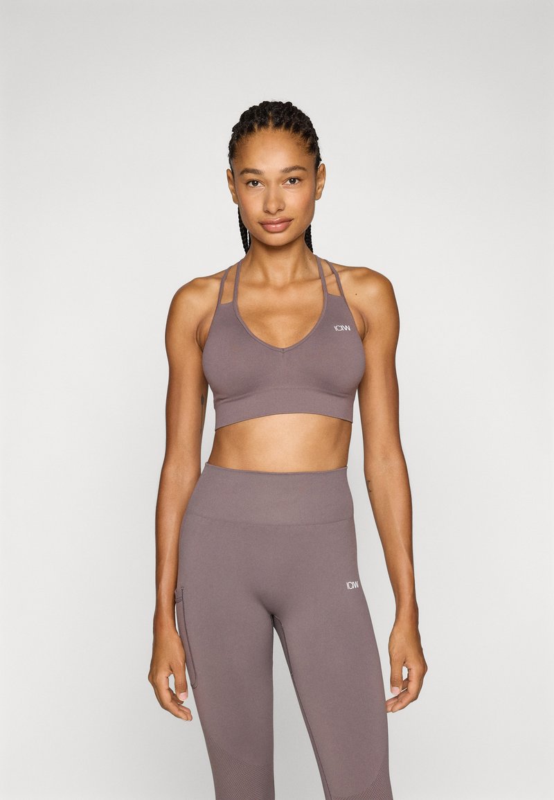 ICANIWILL DEFINE SEAMLESS V SHAPE BRA - Sportski grudnjak sa srednje jakom potporom - dusty brown