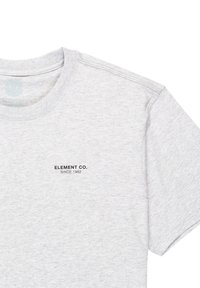 Gray cotton t-shirt featuring a crew neckline, short sleeves, and a small black print of "ELEMENT CO. SINCE 1992" on the chest.