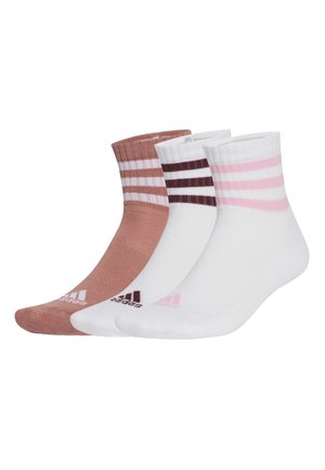3 STRIPES CUSHIONED MIDCUT PAIR PACK - Sportsocken - white white warm clay