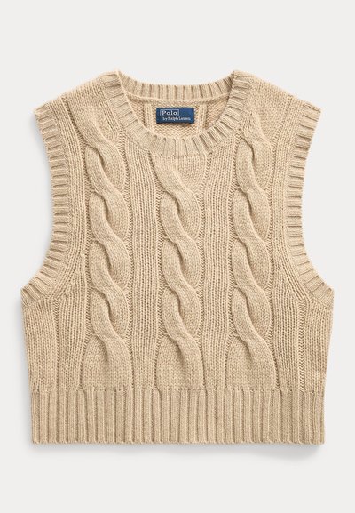 Polo Ralph Lauren CROPPED CABLE WOOL-CASHMERE JUMPER - Jumper - oatmeal