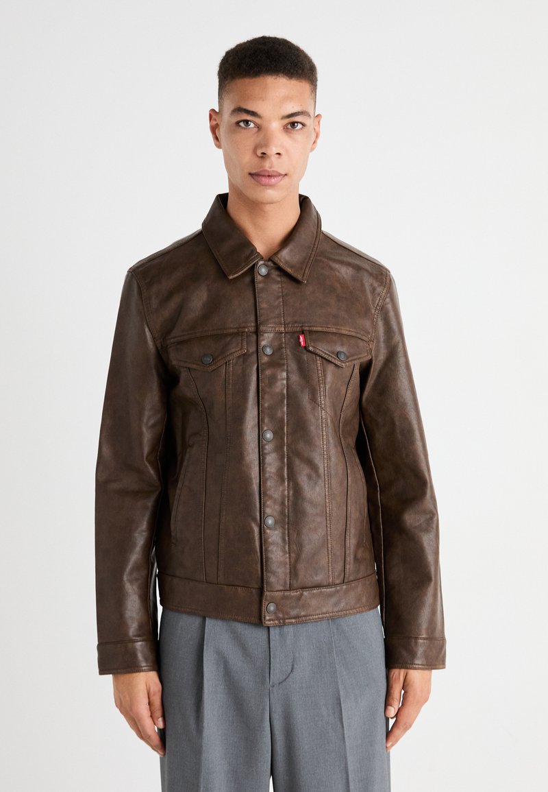 Levi's® TRUCKER - Veste en similicuir - saddle