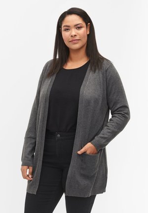 Zizzi LANGE - Strickjacke - dark grey melange