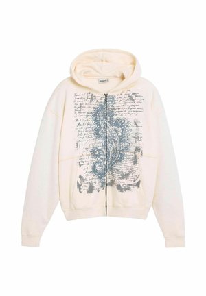 Desigual, PRINTED SWEATSHIRT - Felpa con zip - white