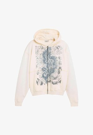 Desigual, PRINTED SWEATSHIRT - Felpa con zip - white