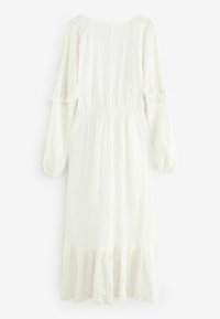 REGULAR FIT - LONG SLEEVE EMBROIDERY MIDI  - Nappali ruha - white