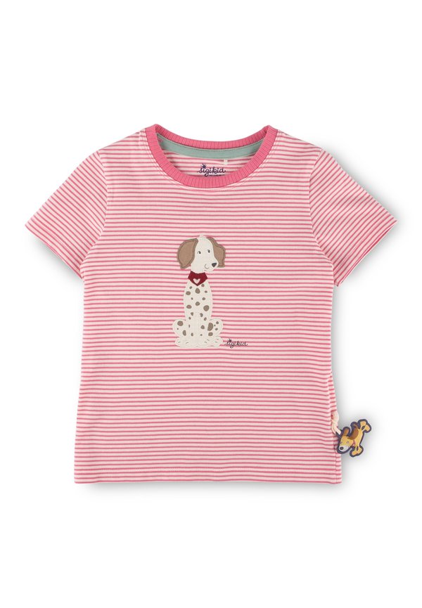 FUNNY DOG - T-Shirt print - rosa weiß