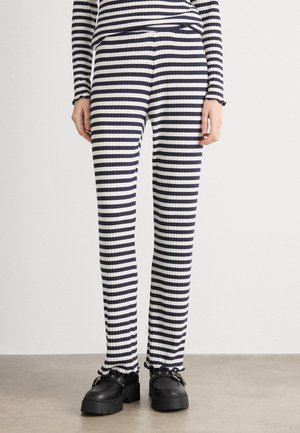 STRIPE LONNIE PANTS - Pantaloni - vanilla ice/parisian night