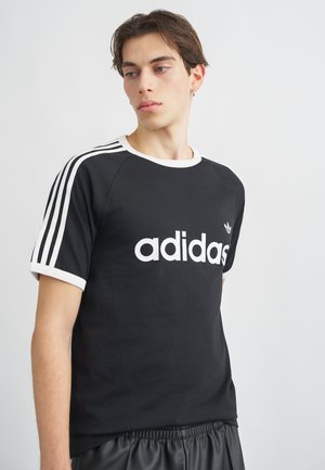 RINGER TEE UNISEX - Potiskana majica - black