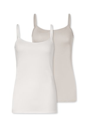 2ER PACK ESSENTIALS SPAGHETTI - Tílko - offwhite grau