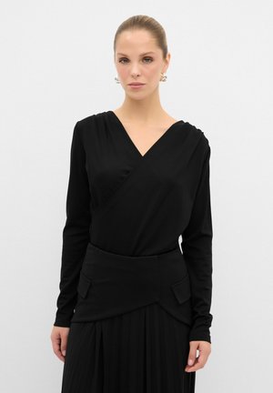 V NECK - Blouse - black