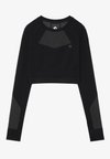 CROPPED LONG SLEEVE SEAMLESS TOP - Top dugih rukava - black