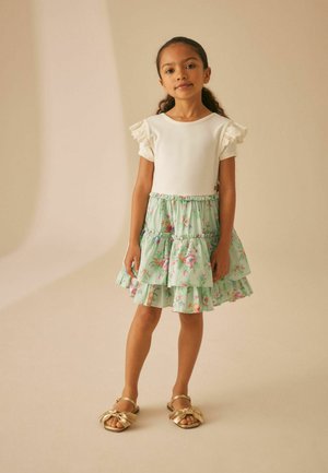 Laura Ashley Dienas kleita - ecru and green