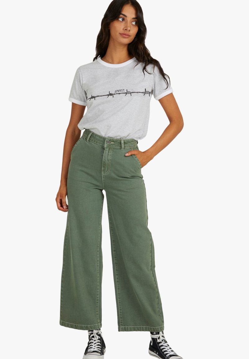 RVCA Flared Jeans groen gemêleerd