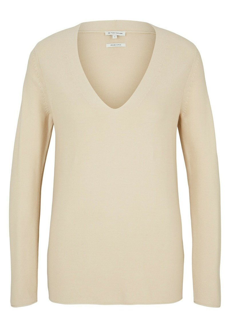Damen Strickjacken | TOM TAILOR MIT BIO BAUMWOLLE Strickpullover light cashew beige/hellbraun - WN87237 Damen Strickjacken | TOM TAILOR MIT BIO BAUMWOLLE Strickpullover light cashew beige/hellbraun - WN87237